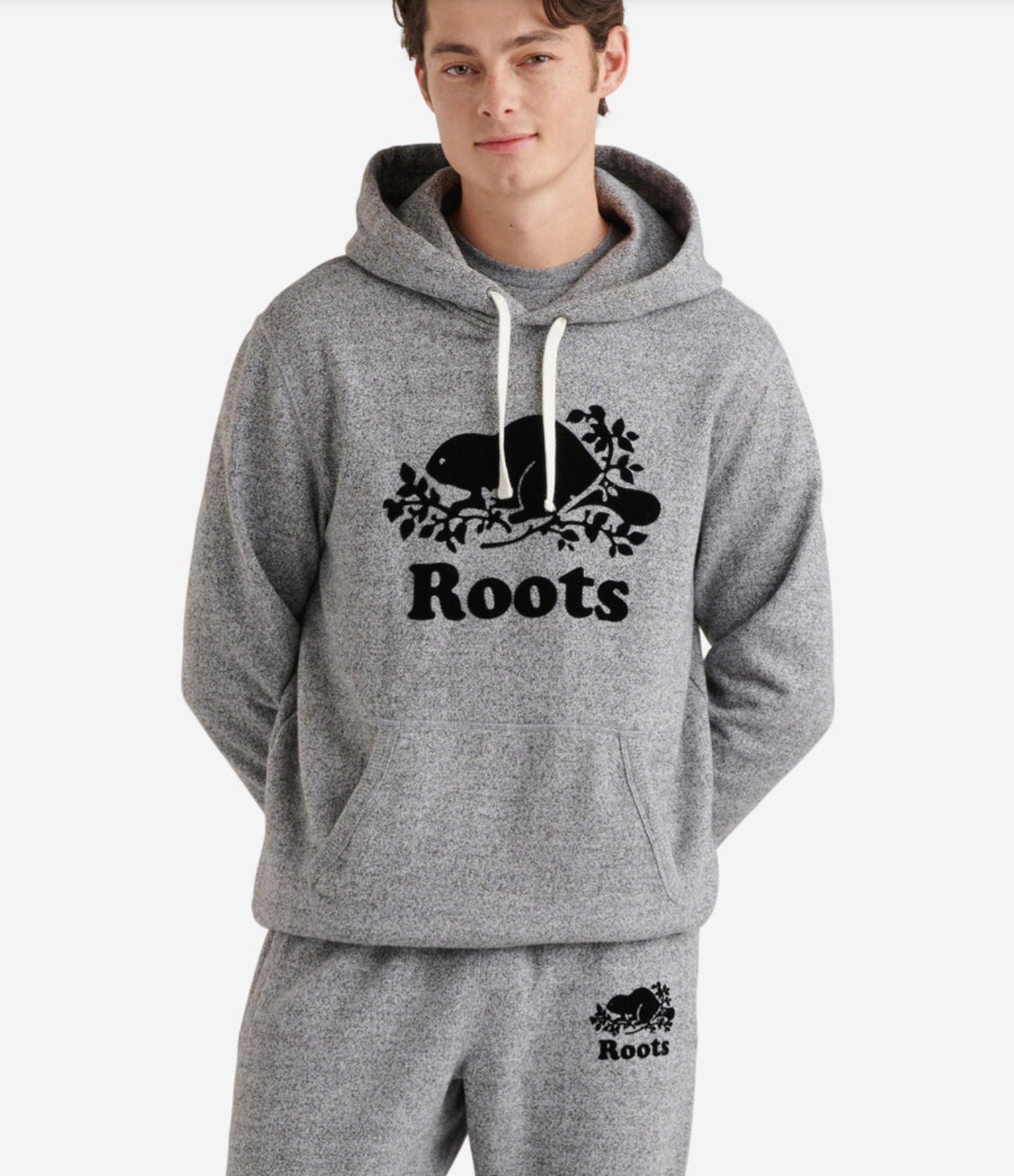 暖かい☆起毛フリース☆ロゴ入り【Roots】カンガ パーカー Roots オーガニック オリジナル カンガ フーディー|超ソフト